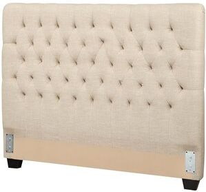 Bowery Hill Tufted Queen Headboard in Oatmeal