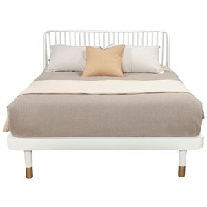 Alpine Furniture Madelyn California King Slat Back Wood Platform Bed in White