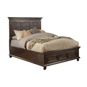 Alpine Furniture Newberry Queen Wood Panel Bed in Salvaged Gray