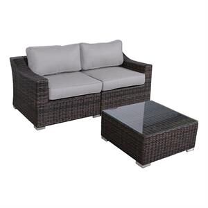 Living Source International 2-Person Wicker / Rattan Seating Group in Brown