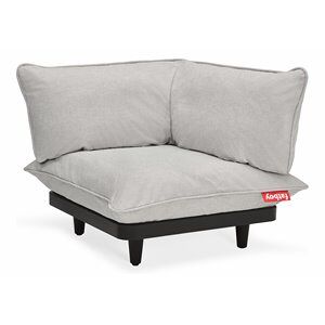 Fatboy Paletti Fabric Patio Corner Seat with Cushions in Mist Gray