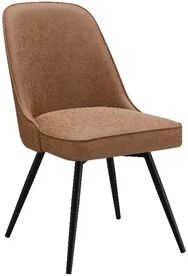 OSP Home Furnishings Penton Swivel Chair 2-Pack in Sand Brown Faux Leather with Black Legs