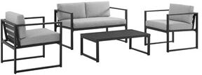 Afuera Living Contemporary 4 Piece Outdoor Garden Set in Gray