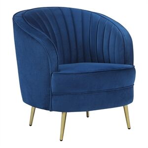 Coaster Sophia Modern Velvet Upholstered Vertical Channel Tufted Chair Blue