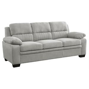 Lexicon Holleman Modern Textured Fabric Sofa with Pillow-top Arms in Light Gray