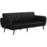 DHP Novogratz Brittany Futon in Convertible Sofa & Couch in Black Faux Leather