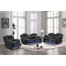 Galaxy Home Furnishings Benz LED & Power Recliner 3 PC Made With Faux Leather in Black