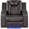 Galaxy Home Furnishings Benz LED & Power Recliner Chair Made With Faux Leather in Brown