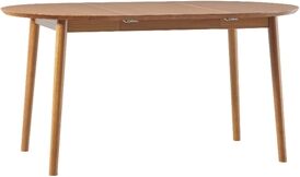 Walker Edison Modern Solid Wood Oval Extension Dining Table - Caramel