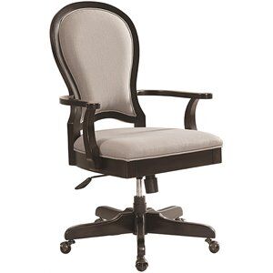 Riverside Furniture Clinton Hill Upholstered Wood Office Chair in Kohl Black