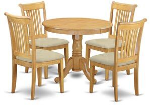 Pemberly Row Antique 3-piece Wood Kitchen Table and Chair Set in Oak