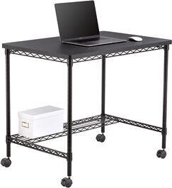 Safco Wire Desk in Black - 26"D x 38.1"W x 30.6"H