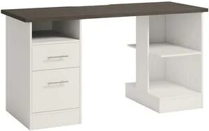 Sauder Engineered Wood Gaming Desk in White with Charcoal Ash Accent