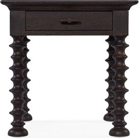 Hooker Furniture Big Sky Wood Turned Leg End Table in Black