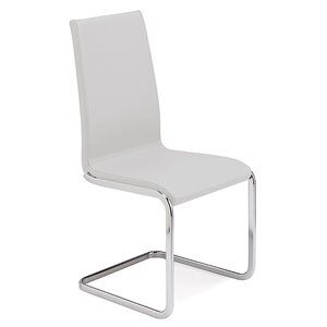 Casabianca Furniture Casabianca Modern Aurora Leather Italian Dining Chair in White