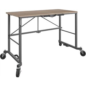 COSCO Smartfold Portable Folding Work Desk with Engineered Wood Top in Gray