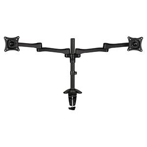 AVF Steel Dual Arm Dual Monitor Desk Mount for 13" to 27" Screens in Black