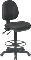 Office Star Deluxe Ergonomic Black Fabric Drafting Chair with Adjustable Footring