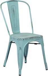 Office Star Bristow Armless Chair Antique Sky Blue 2 Pack