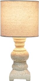 All the Rages Resin Mini Table Desk Lamp with Rough Shade in Weathered Beige