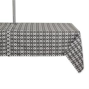 DII Black Ikat Outdoor  Polyester Fabric Tablecloth With Zipper 60x84