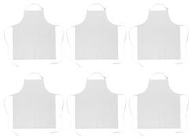 DII Modern Style 100 Percent Cotton Bulk Chef Aprons in White (Set of 6)