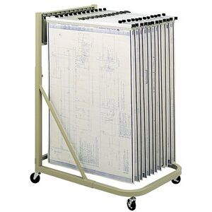 Safco Mobile Hanging Files Metal Stand for 24" Hanging Clamp for 24" x 36" Sheet in Sand