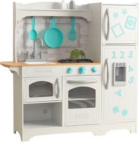 KidKraft 6 Piece Countryside Play Kitchen in White and Teal