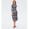 DVF - Abigail Silk Jersey Midi Wrap Dress by Diane Von Furstenberg In Size: XXS