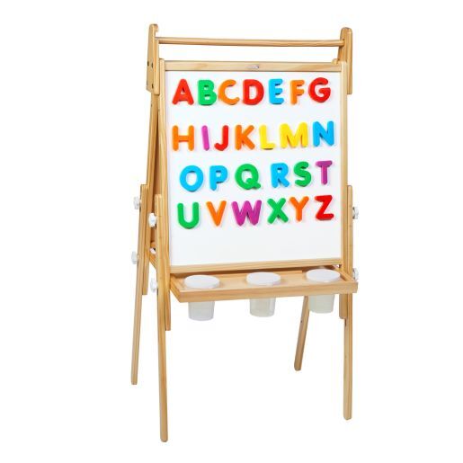 Colorations All in One Wooden Adjustable Easel with Markers & Bonus Chalk