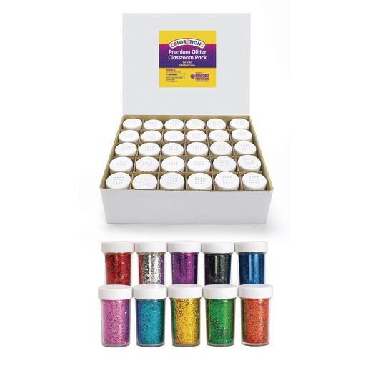 Colorations Glitter Jars Classroom Pack - Set of 30