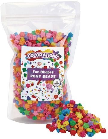 Colorations Fun Shapes Pony Beads 1 lb