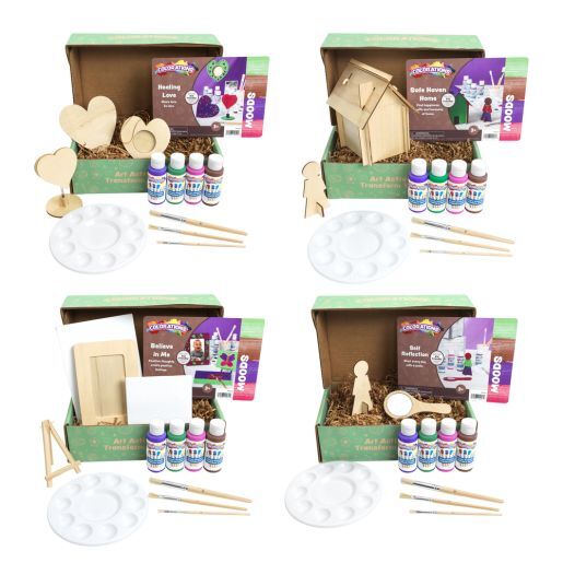 Colorations  Moods  - Social Emotional Learning Art Kits - 4 Healing Kits, 1 of Each