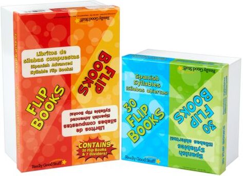 Really Good Stuff Kit de Libros de Slabas (Spanish Syllables Flip Book Set) - 60 Flip Books by Really Good Stuff