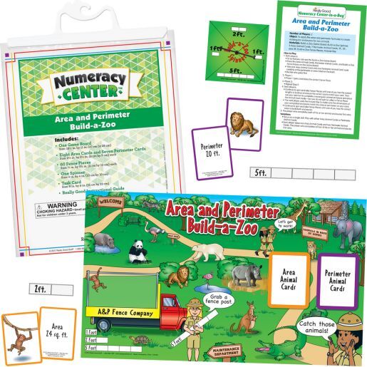 Area And Perimeter Build-A-Zoo Numeracy Center Grades: 3-5 - 1 numeracy center by Really Good Stuff