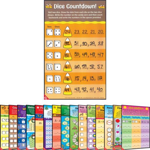 Seasonal Math Mats Dice Games - 16 mats by Really Good Stuff