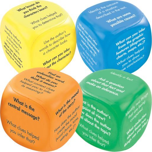 Jumbo Comprehension Inference Cubes - 4 cubes by Really Good Stuff