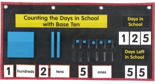 Really Good Stuff Counting the Days with Base Ten Pocket Chart by Really Good Stuff