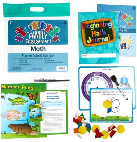 Family Engagement Math - Practice, Solve & Play Pack - First Grade by Really Good Stuff