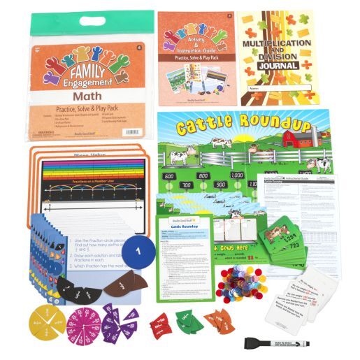 Family Engagement Math - Practice, Solve & Play Pack - Fourth Grade by Really Good Stuff