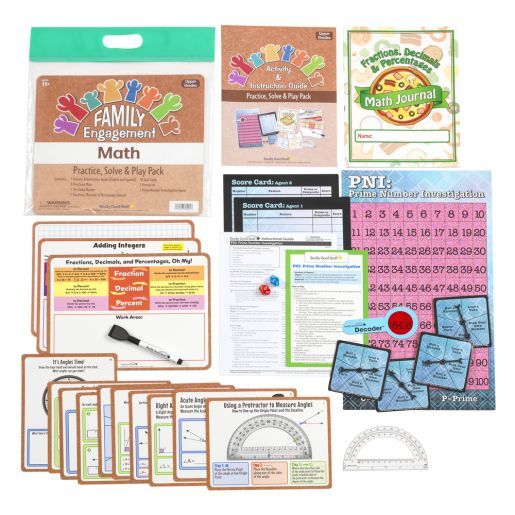 Family Engagement Math - Practice, Solve & Play Pack - Upper Grades by Really Good Stuff