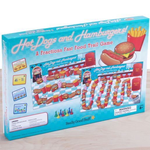 Hot Dogs And Hamburgers! A Fractions Fast Food Trail Game - 1 game by Really Good Stuff