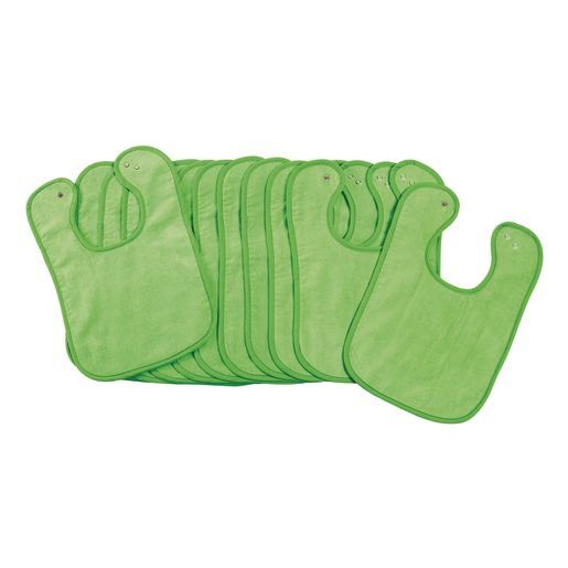 Excellerations Dozen Green Bibs with Snaps