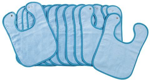 Excellerations Dozen Blue Bibs with Snaps