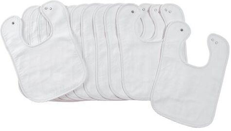 Excellerations Dozen White Bibs with Snaps