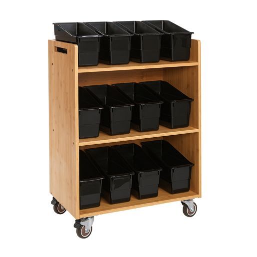 Really Good Stuff Three Tier Shelf Storage with Black Durable Book & Binder Holders by Really Good Stuff