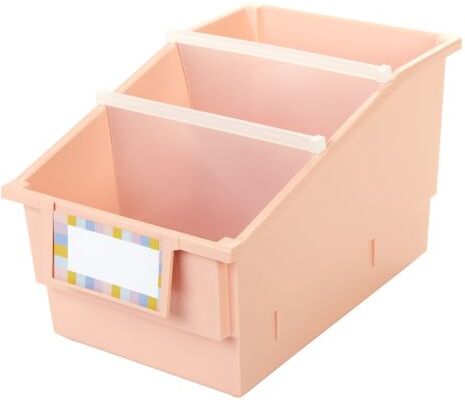 Really Good Stuff Chapter Book Library Bins With Dividers - 6 Pack - Peach by Really Good Stuff