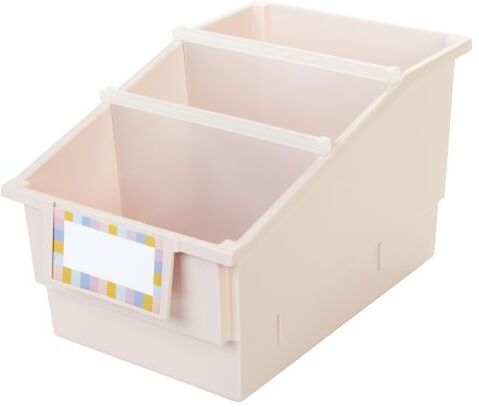 Really Good Stuff Chapter Book Library Bins With Dividers - 6 Pack - Sand by Really Good Stuff