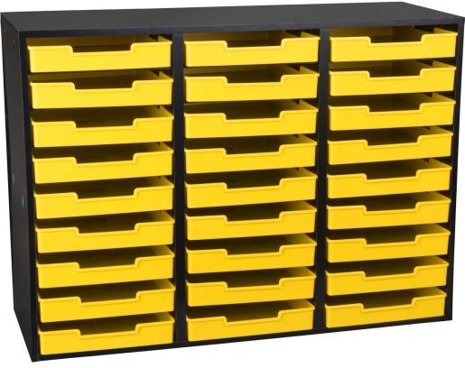 Really Good Stuff Yellow 27-Slot Mail Center With Yellow Trays by Really Good Stuff