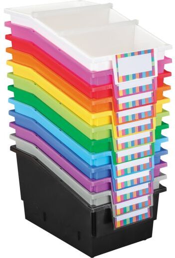 Chapter Book Bins - Rainbow - Set of 12 by Really Good Stuff